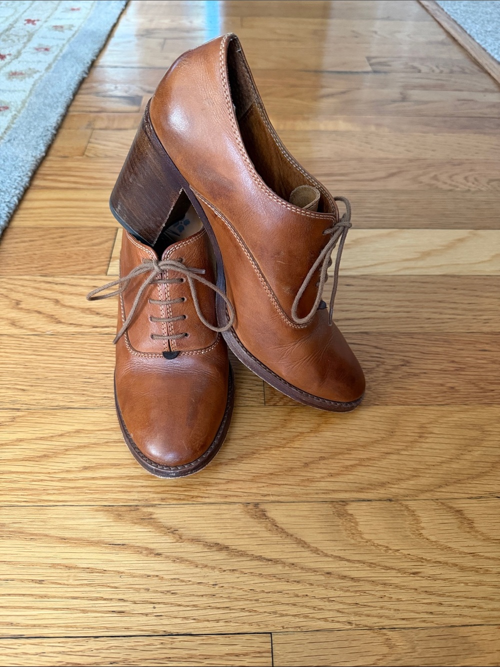 Patricia Nash leather booties in cognac